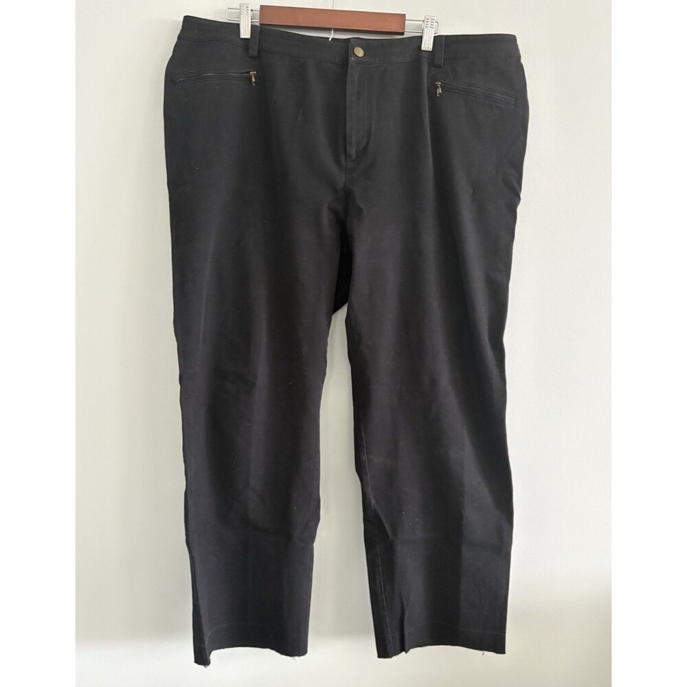 Lauren Ralph Lauren Pants Women's 20W Black Gold Hardware Zip Cotton Blend